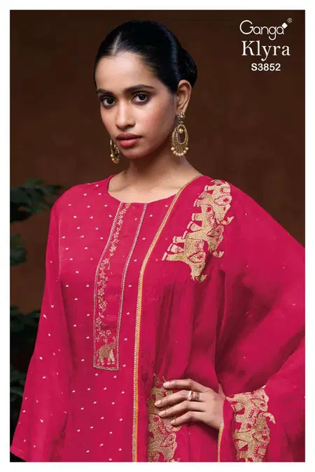 Klyra 3852 By Ganga Organza Silk Bulk Designer Salwar Suits Orders In India
